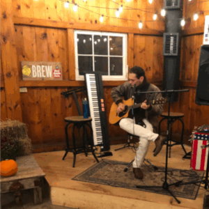 Andrew Brooks performing solo at The Brew Barn in Phillipston, MA